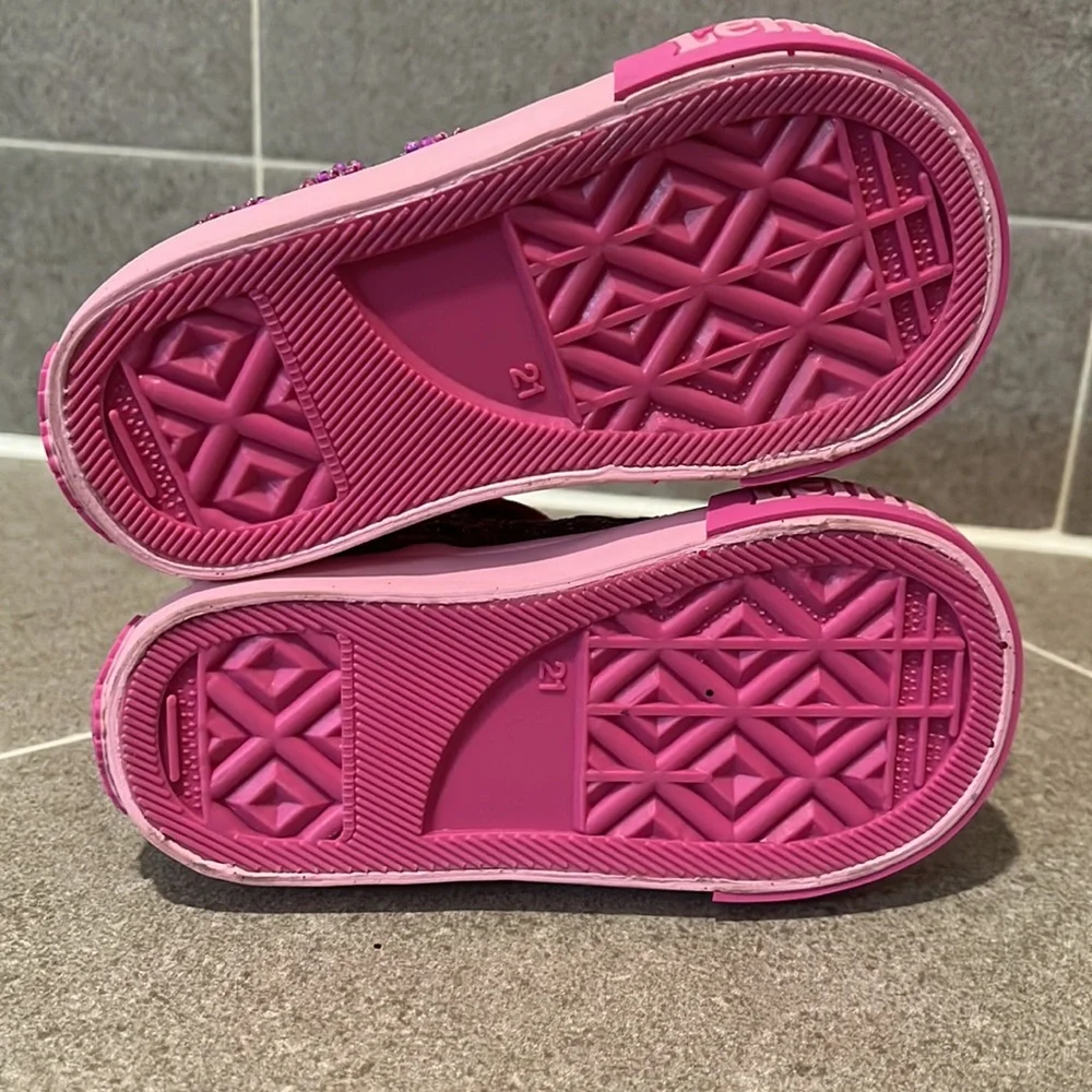Lelli Kelly Jasmine Shoes Sneakers Sequins purple Infant Toddlers Girls Size 6.5